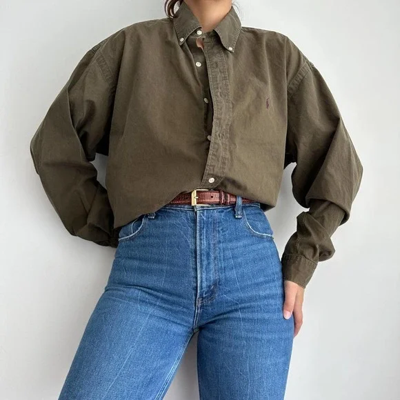 Vintage Ralph Lauren Cotton Button Down Shirt - Picture 7 of 8